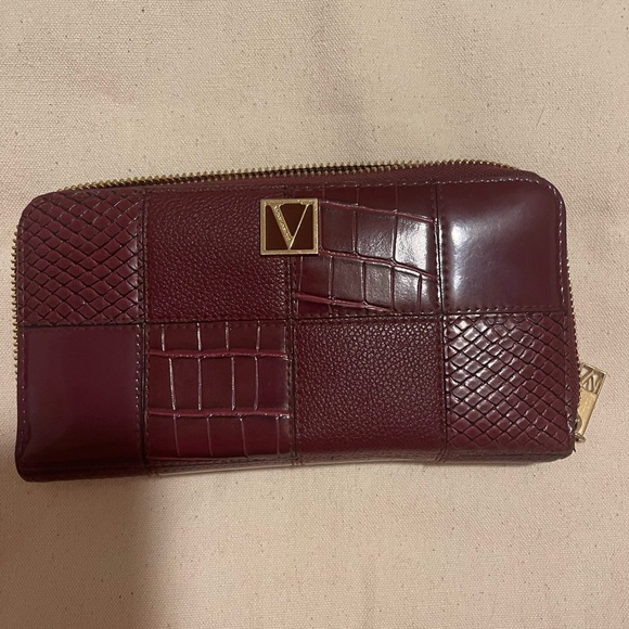 Victoria's Secret Burgundy Patchwork Wallet - Picture 1 of 8